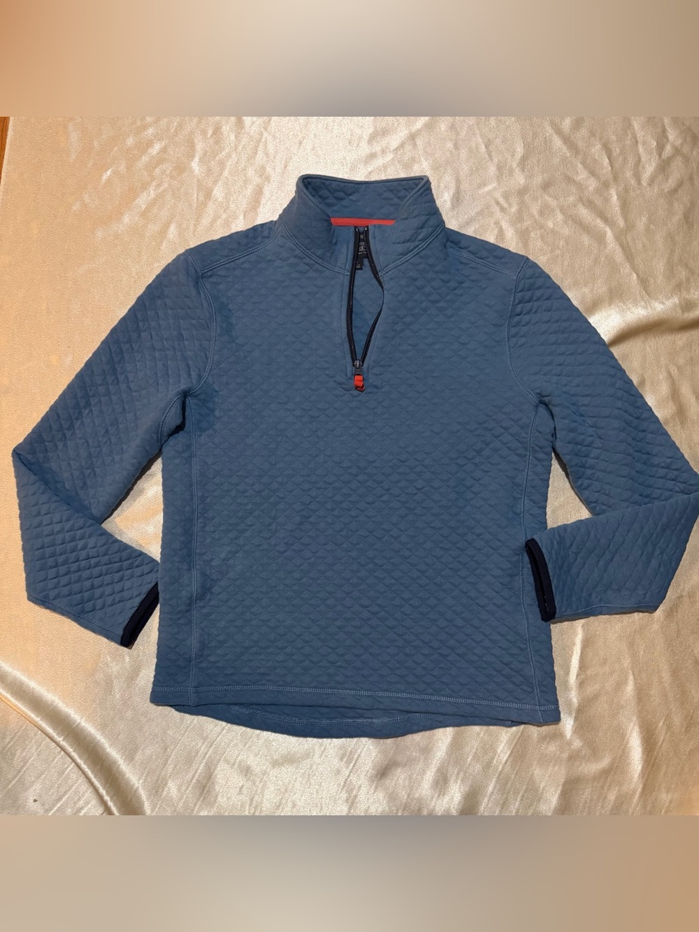 J.Crew Authentic Fleece Quilted Quarter-Zip Pullover Blue Men’s Size S